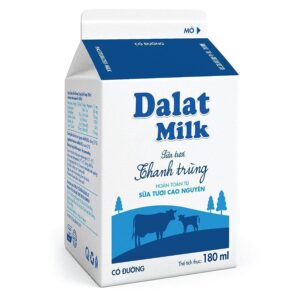 Sữa Thanh Trùng Dalat Milk Có Đường 180ml