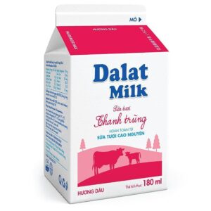 Sữa Thanh Trùng Dalat Milk Dâu 180ml