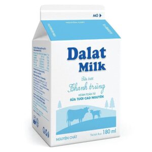 Sữa Thanh Trùng Dalat Milk Không Đường 180ml