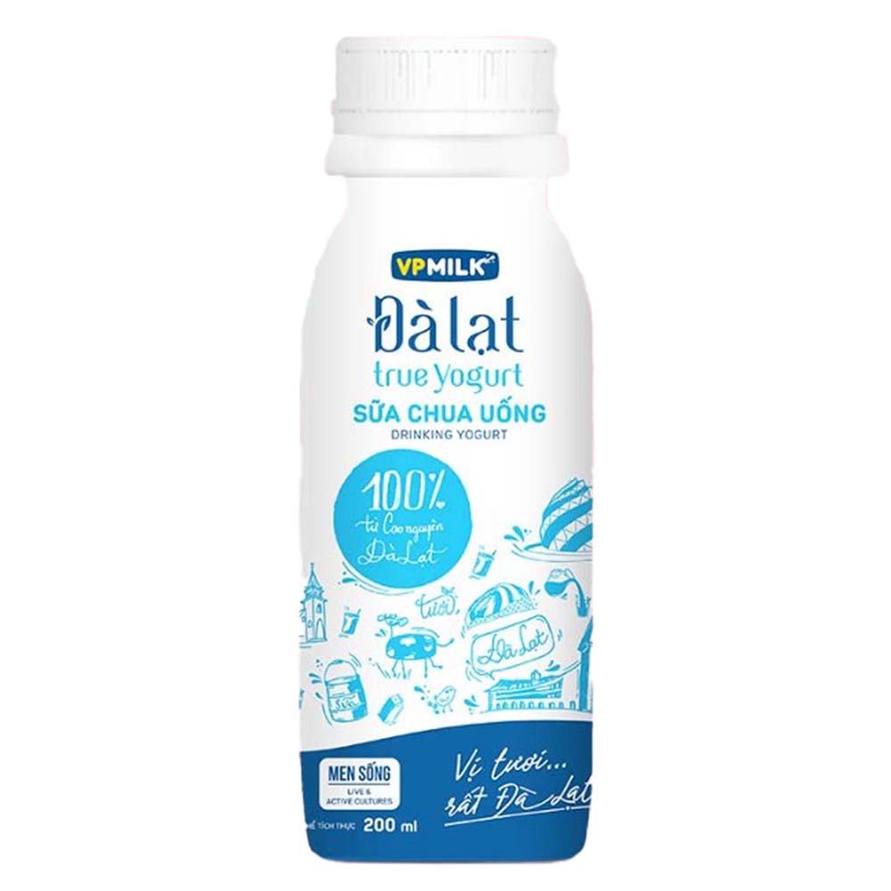 Sữa Chua Uống Đà Lạt True Yogurt Có Đường 950ml