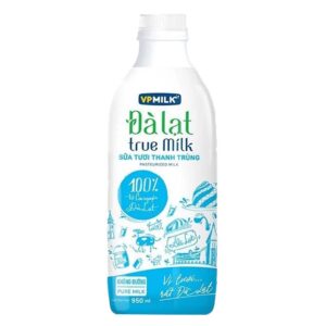 Sữa Thanh Trùng Đà Lạt True Milk 950ml – Không Đường - Chai Nhựa